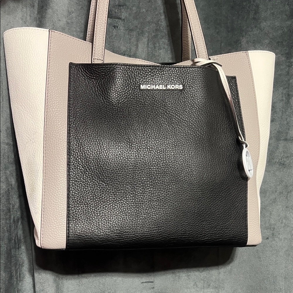 Michael Kors Black and Tan Tote Bag